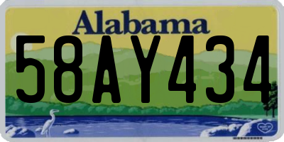 AL license plate 58AY434