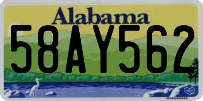 AL license plate 58AY562