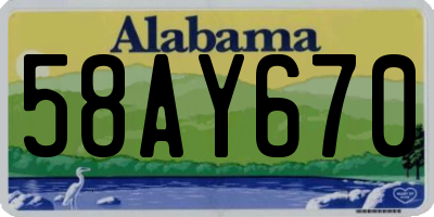 AL license plate 58AY670