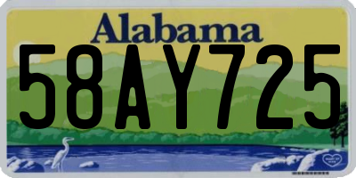 AL license plate 58AY725