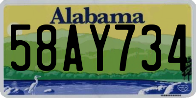 AL license plate 58AY734