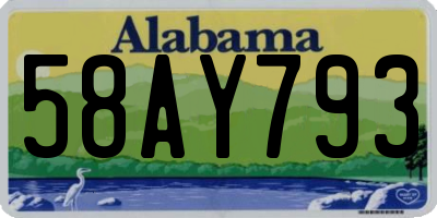 AL license plate 58AY793