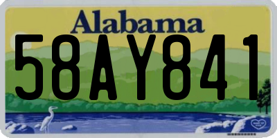 AL license plate 58AY841