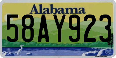 AL license plate 58AY923