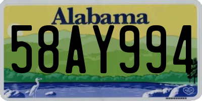 AL license plate 58AY994