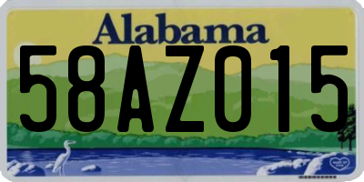 AL license plate 58AZ015