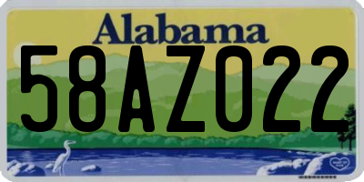 AL license plate 58AZ022