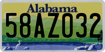 AL license plate 58AZ032
