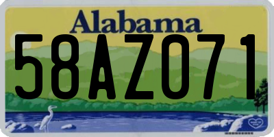 AL license plate 58AZ071