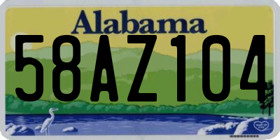 AL license plate 58AZ104
