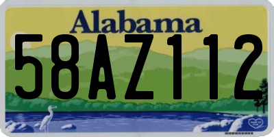 AL license plate 58AZ112