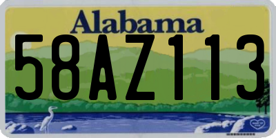 AL license plate 58AZ113