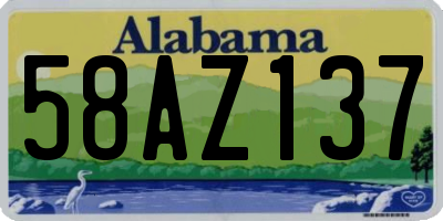 AL license plate 58AZ137