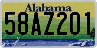 AL license plate 58AZ201