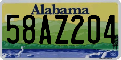 AL license plate 58AZ204