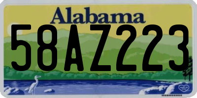 AL license plate 58AZ223
