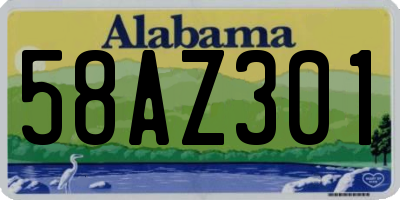 AL license plate 58AZ301
