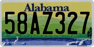 AL license plate 58AZ327