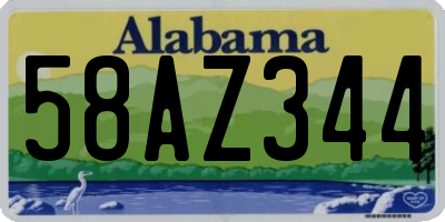 AL license plate 58AZ344