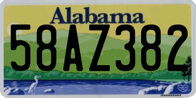 AL license plate 58AZ382