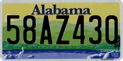 AL license plate 58AZ430