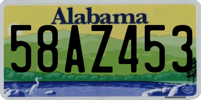 AL license plate 58AZ453