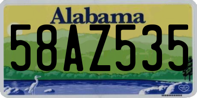 AL license plate 58AZ535