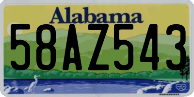 AL license plate 58AZ543