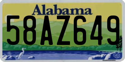 AL license plate 58AZ649