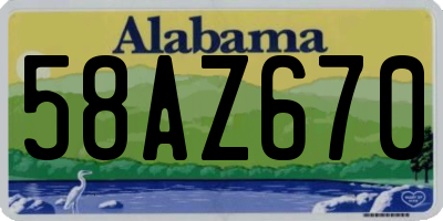 AL license plate 58AZ670