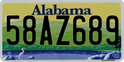 AL license plate 58AZ689