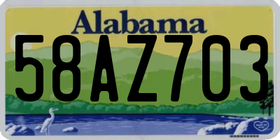 AL license plate 58AZ703