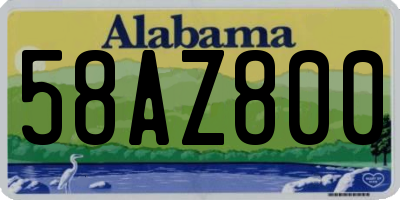 AL license plate 58AZ800