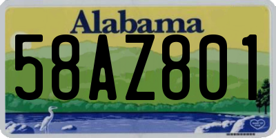 AL license plate 58AZ801