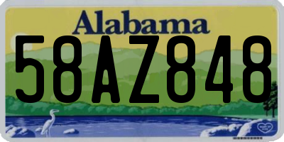 AL license plate 58AZ848