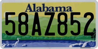 AL license plate 58AZ852