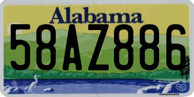 AL license plate 58AZ886