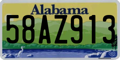 AL license plate 58AZ913