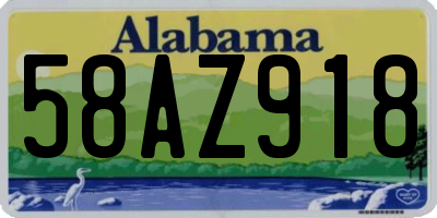 AL license plate 58AZ918