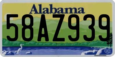 AL license plate 58AZ939