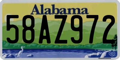 AL license plate 58AZ972
