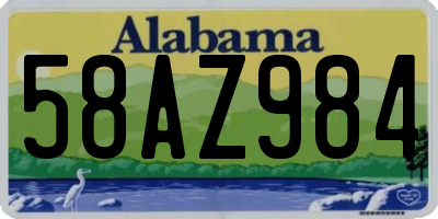 AL license plate 58AZ984