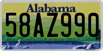 AL license plate 58AZ990