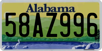 AL license plate 58AZ996
