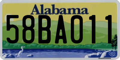 AL license plate 58BA011