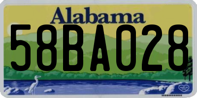 AL license plate 58BA028