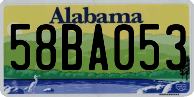 AL license plate 58BA053