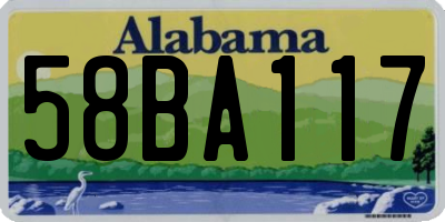 AL license plate 58BA117