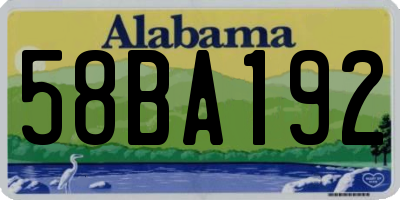 AL license plate 58BA192