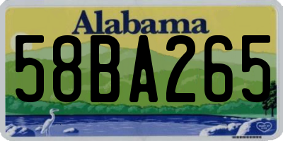 AL license plate 58BA265